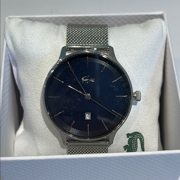 NWT Lacoste Silver and Blue Watch